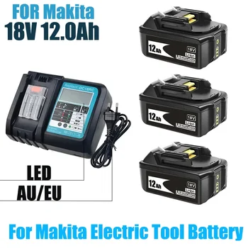 forMakita Batérie 18V 12000mAh Nabíjateľná Náradie Batérii s LED Li-ion Výmena LXT BL1860B BL1860 BL1850 3A Nabíjačky