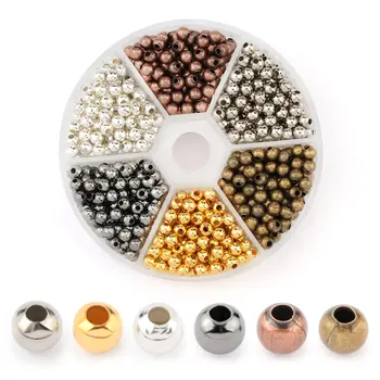 4 mm farebné kovové korálky kolo Železné guľôčky Voľné dištančné perly na náhrdelníku náramok DIY Šperky, Takže Príslušenstvo 948PCS/box