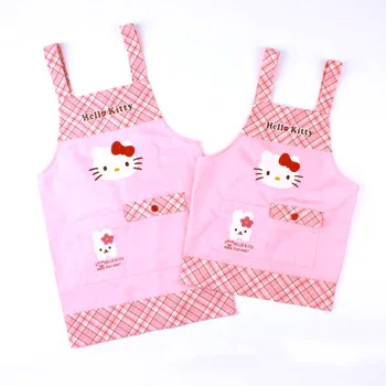 Roztomilý Japonské Hello Kitty Pink Deti Zástera Na Varenie, Pečenie Deti Maľovanie Dieťa Pinafore Avental De Cozinha Delantal Cocina
