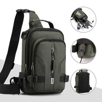 Muži Multifunkčné USB Taška cez Rameno Crossbody Tašky, Náprsné Tašky Nepremokavé Cestovný Batoh Mužov Messenger Pack 2023