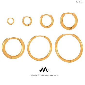 Nový High-Grade záujmové Dizajn, Veľké a Malé Kruhy Svetlo Luxusné Temperament Titánové Ocele Pozlátené Náušnice Jewelr
