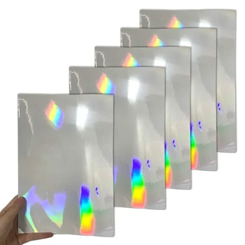 5 Listov Epoxidové Laser Film Transparentné Holografické Obal Lamino Vinyl A4 Samolepiace Laminátové Nepremokavé Vinylové Nálepky