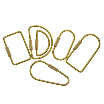 Super Extra jemné veľké Pevné brass oválne pologuli Drop Skrutku Lock Karabíny krúžok Nástroj Keychain DIY výchovy k DEMOKRATICKÉMU občianstvu darček
