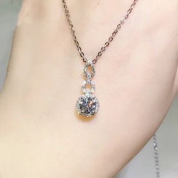 Pevné 925 Strieborný Náhrdelník Skutočný Prírodný AAA Diamantový Prívesok pre Ženy Bizuteria Topaz Drahokam Šperky, Prívesok S925 Náhrdelníky
