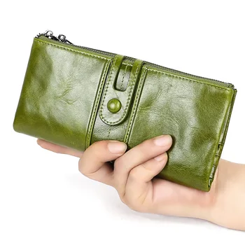 Luxusné Značky RFID dámske Peňaženky, Kožené Hornej Vrstvy Cowhide trojnásobne Peňaženky Multi-funkčné Dlhé Mince Peňaženky