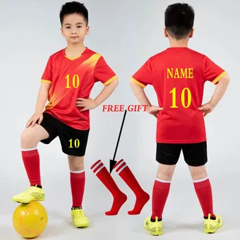 Detský Futbalový Dres Osobné Vlastné Chlapec Futbalový Dres Nastaviť Polyester Futbal Jednotné Priedušná Futbal Jednotné Pre Deti