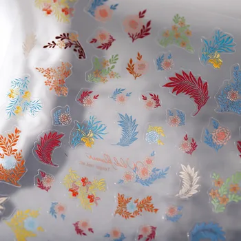 Farebné Listy, Kvety Dizajn, Nail Art, Ozdoby Nálepky Willow Strieľať Čerešňové Kvety 3D Samolepiace na Nechty, Nálepky Veľkoobchod