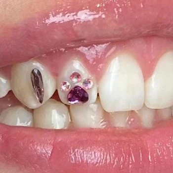 4Pcs Zubné Zub Drahokamy Kryštál Diamantu Ornament Mačka Packa Farba Zubov Šperky Protézy Akrylové Zuby Dekorácie