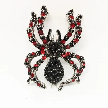 Vintage Drahokamu Spider Brošňa Unisex Módne Mužov a Žien Červené Lesklé Hmyzu Odznak Príslušenstvo Darček Veľkoobchod
