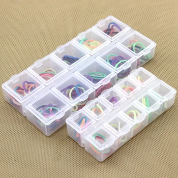 10 Mriežky Plastové Obdĺžnikový Priestor Úložný Box Náušnice Šperky Perličiek Box Kontajner Displej Úložný Box