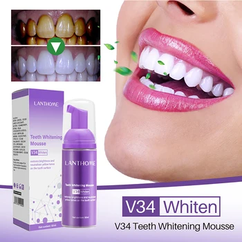 V34 Pena 50 ml Čistenie Zubov Zubnou Zuby Účinné Čistenie Zubov Zubnou Znížiť Žltnutie Zubov, Zubný Škvrna Ústne