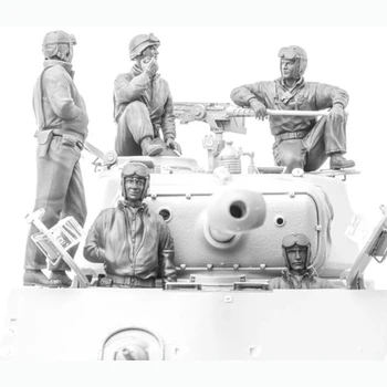 Živica vojak 1/16 NÁS M4A3E8 Posádky vrátane 5 vojakov Model Unassambled Nevyfarbené Obrázok Stavebných Kit