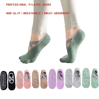 Nové Žien Non-Slip Bavlnené Ponožky, Anti-Slip Grip Popruhy Jogy Balet Pilates Ponožky Fitness Sport Potu-Priedušné absorpčné