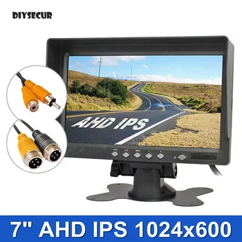 DIYSECUR 1024x600 7inch AHD IPS Zozadu Auta Monitor Max Podpora 1080P AHD Auto Kamera s Slnko, Kapota Clonu
