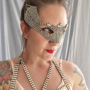 Módy Sexy Maska na Tvár Ženy Maškaráda Módne Crystal Dekorácie Návrhár Luxusných Halloween Cosplay маска Strany Šperky