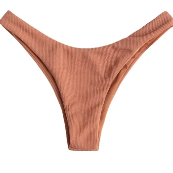Móda Bikini Dná dámske Plavky Nízke strede zúžený Spodnej Pevnej Hnedej Tangá Plavky plážové oblečenie Brazílske plavky Leto