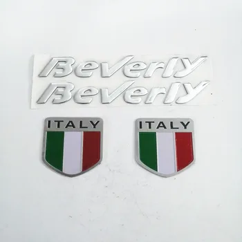 Motocykel Strieborná Farba 3D taliansky Odznak Taliansku Vlajku Auto Znak Dizajn Nálepky Odtlačkový Držiak pre PIAGGIO Beverly 500 Nálepky