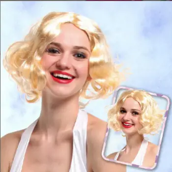 Marilyn Monroe Cosplay Parochňu Krátke Blond Kučeravé Vlasy Kostým Party