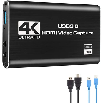2X Audio Video Capture Karty, 4K USB 3.0 Zachytiť Adaptér Video Converter Pre Hranie hier prenos Live Vysielanie Videa