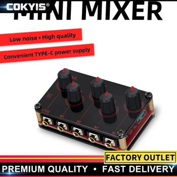 Mini 4 Kanálový Stereo Line Mixér 4 Vstupy 1 Výstup Pre Live Štúdiová Nahrávka Nízka Hlučnosť USB Nabíjateľné TP400 stereo mixer