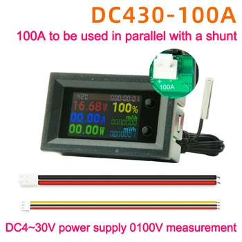 8 in1 Multifunkčný Tester DC4~30V 10A 50A 100A Digitálny Voltmeter Ammeter Napätia, Prúdu Energie Batérie elektromerom