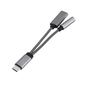 USB C Na 3,5 Mm Jack pre Slúchadlá Adaptér 2 V 1,Audio Kábel S PD 60W, Rýchle Nabíjanie Pre Galaxy S21 S20 Ultra S20