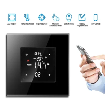 Dotykový Displej Termostat Tuya WiFi Smart Diaľkový ovládač na Elektrické Podlahové Vykurovanie Voda/Plyn Kotol LCD Displej Teplota