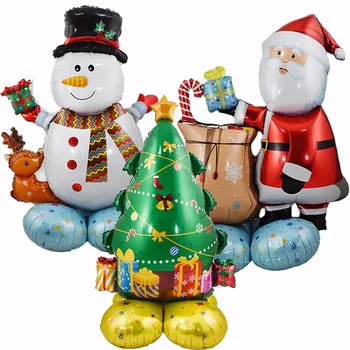 Veľké Vianočné Fóliové Balóniky 4D Stojí Santa Claus Snehuliak, Vianočný strom Hliníka, Vianoce, Nový Rok Dekorácie
