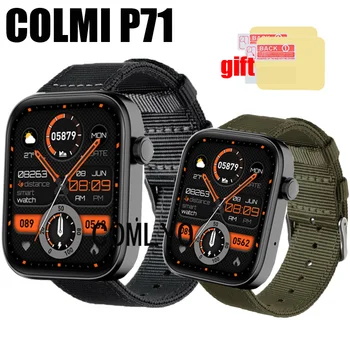 3in1 Náramok pre COLMI P71 P68 Popruh Smart hodinky Kapela Nylon Canva Pás Screen Protector