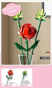 VEDEL POSTAVENÝ Nie Withering Kvetina Mini Stavebné Bloky pre Deti Hračky Rastlín Kytice 3D Model Tehly Domáce Dekorácie Dievčatá Darček