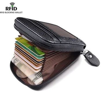 Peňaženka pre Mužov Kreditnej Karty Držiteľ RFID Blokovanie Vrecká na Zips, Kabelku pre Mužov Rfid Muž Peňaženky