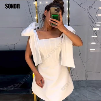 SONDR Nový Luk Vlastné Formálne Svadobné Šaty Krátke Boho A-Line Mini Svadobné Šaty bez Rukávov Šaty Princezná Nevesta