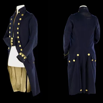 Pánske 18. Storočia Koloniálnej Vojenskú Uniformu Tailcoat Kostým Stredoveké Viktoriánskej pánske Oblečenie Regency