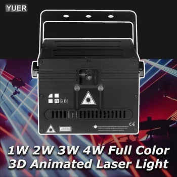 1W 2W 3W 4W S ILDA Fáze 3D Animácie Skener DJ Laserové Svetlo DMX Lúč Projektora Bar Club Disco Vianočný Večierok Svadobné Zobraziť