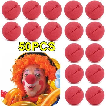 50/1PCS Red Ball Hubky Cirkus Klaun Nos Halloween Cosplay Fáze Rekvizity Červený Nos Klaun Festival Strany, Dekorácie, Doplnky
